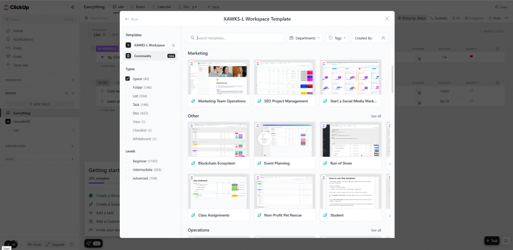 ClickUp Workspace Templates