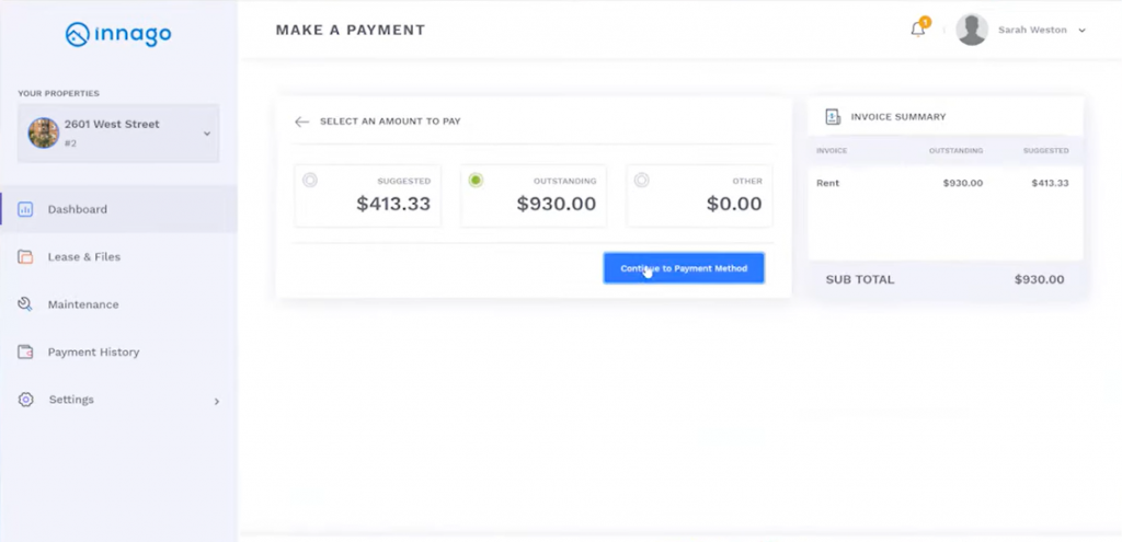 Innago online payment