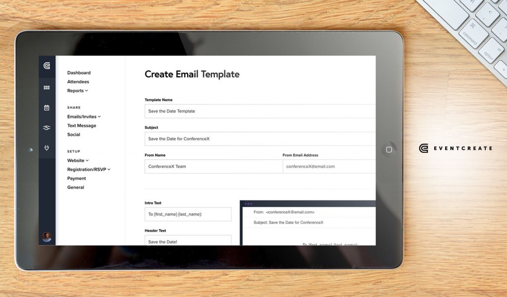 EventCreate dashboard