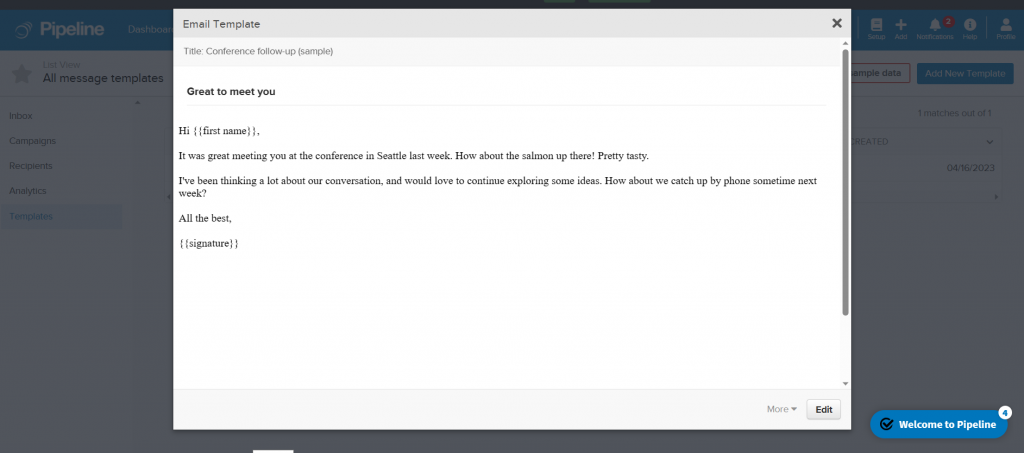 Pipeline CRM - Email Template