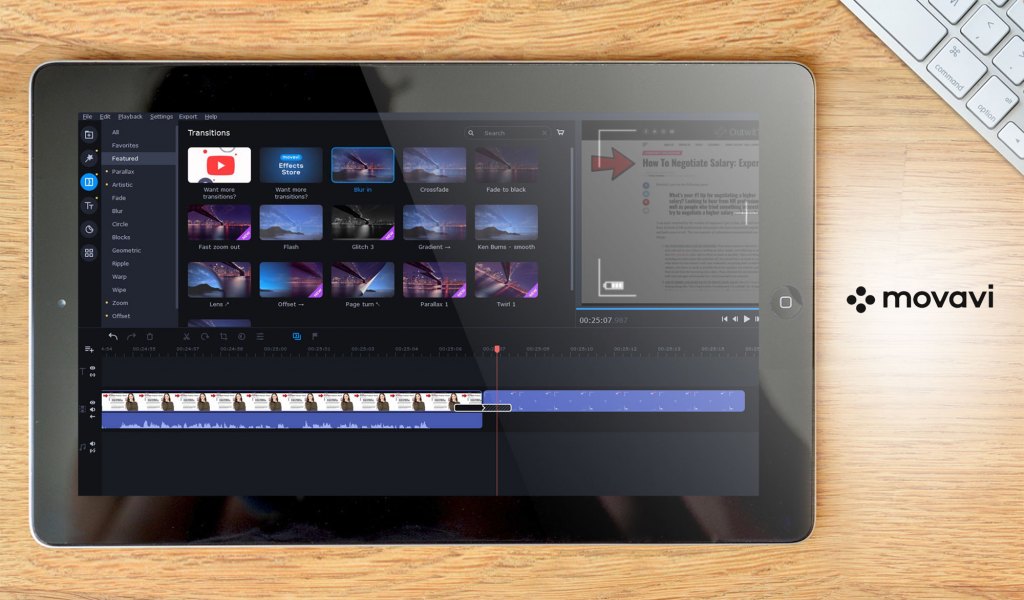 Movavi Video Editor dashboard