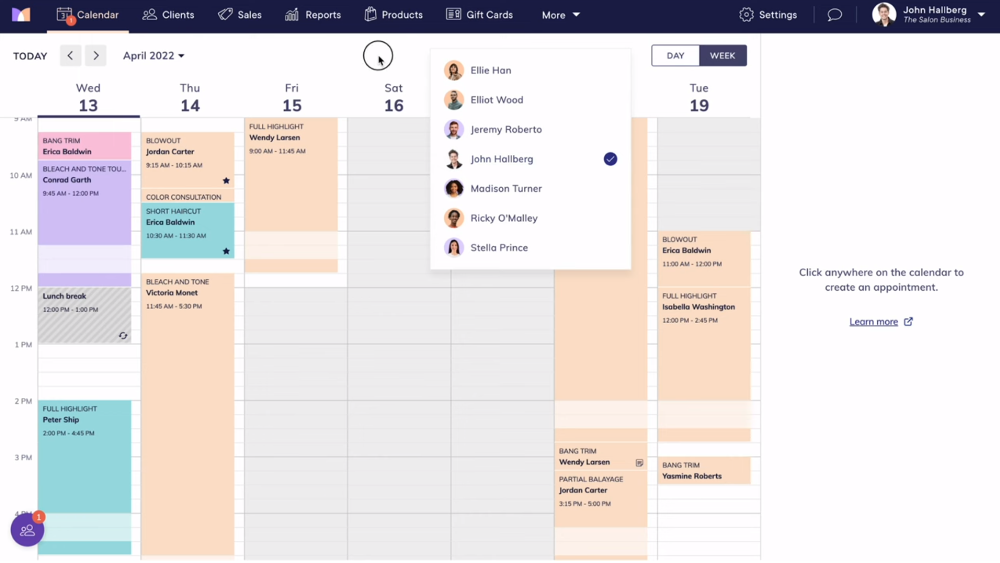 Mangomint dashboard