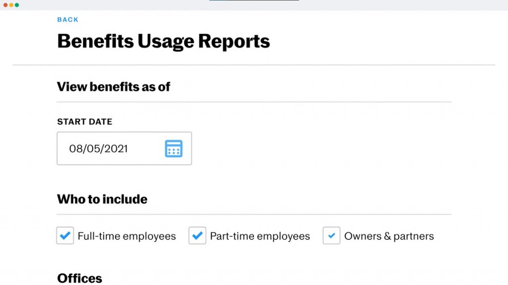 Justworks reports dashboard