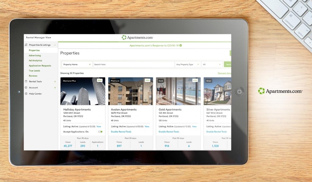 Apartments.com dashboard