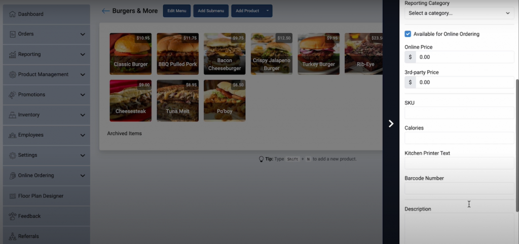 rezku pos menu design